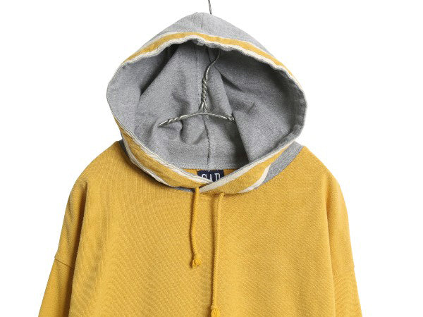 90s オールド ギャップ フード付き 長袖 Tシャツ メンズ S ロンT パーカー ラガーシャツ 素材 ヘビーウェイト プルオーバー ロングスリーブ