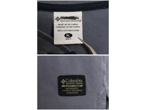 90s コロンビア ヘンリーネック 長袖 Tシャツ メンズ XL / オールド 無地 ロンT カットソー ロングスリーブ ヘビーウェイト 大きいサイズ