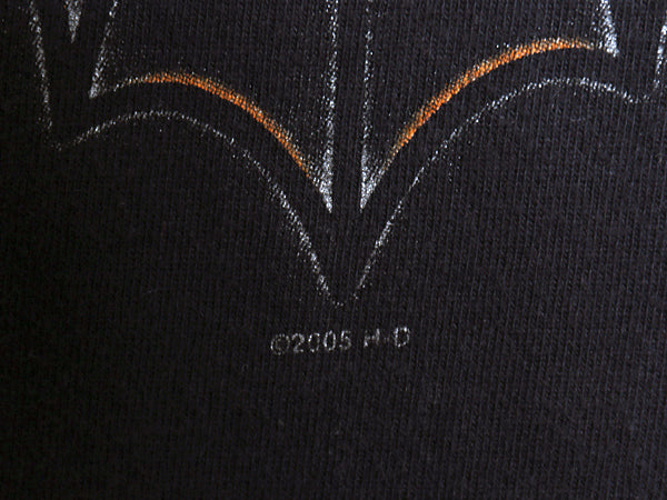 00s ★ ハーレー ダビッドソン 4面 プリント 長袖 Tシャツ メンズ L オールド ロンT バイク スパイダーウェブ グラフィック 袖プリント 黒