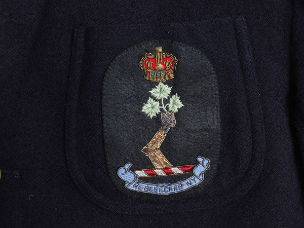 90s ポロ ラルフローレン メルトン テーラード ジャケット メンズ M 程/ 古着 オールド ブレザー ヘビーウェイト ウール ワンポイント 濃紺