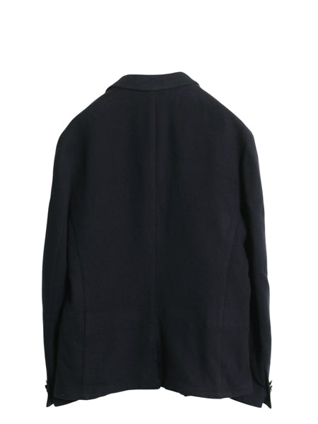 90s ポロ ラルフローレン メルトン テーラード ジャケット メンズ M 程/ 古着 オールド ブレザー ヘビーウェイト ウール ワンポイント 濃紺