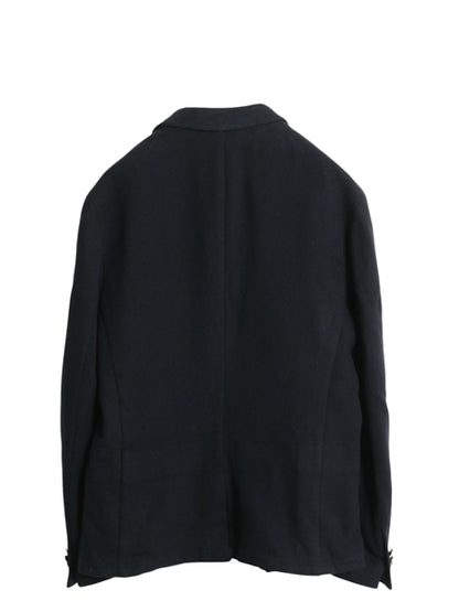 90s ポロ ラルフローレン メルトン テーラード ジャケット メンズ M 程/ 古着 オールド ブレザー ヘビーウェイト ウール ワンポイント 濃紺