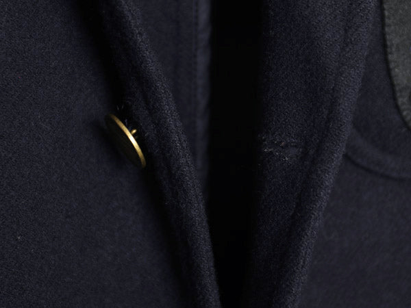 90s ポロ ラルフローレン メルトン テーラード ジャケット メンズ M 程/ 古着 オールド ブレザー ヘビーウェイト ウール ワンポイント 濃紺