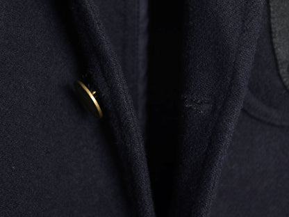 90s ポロ ラルフローレン メルトン テーラード ジャケット メンズ M 程/ 古着 オールド ブレザー ヘビーウェイト ウール ワンポイント 濃紺