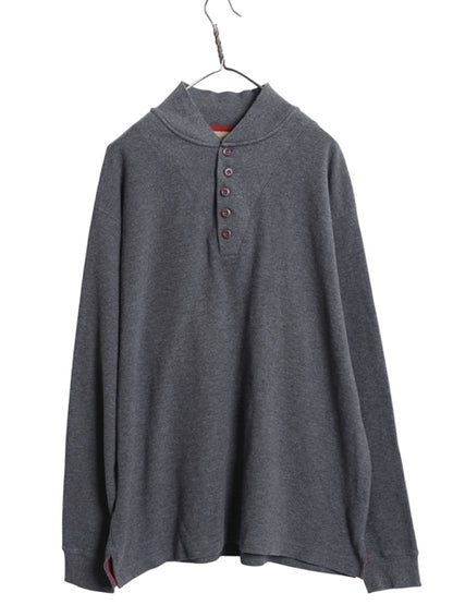00s エルエルビーン ヘンリーネック 長袖 サーマル Tシャツ メンズ XL 古着 オールド ロンT 無地 アーミー タイプ カットソー 大きいサイズ