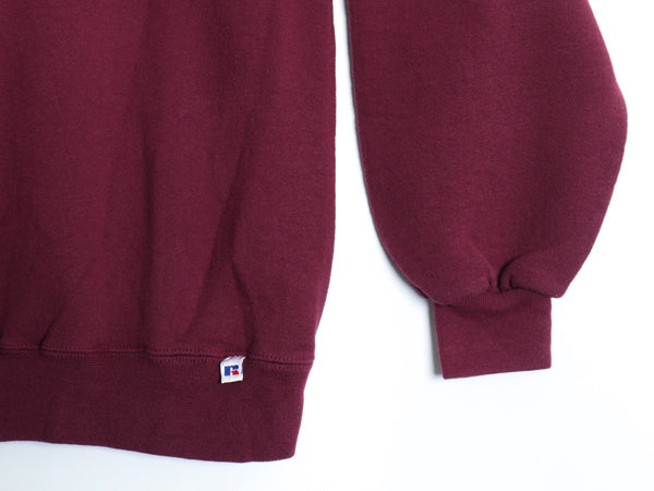 90s USA製 ラッセル 無地 スウェット メンズ レディース XL 古着 オールド トレーナー 前V 裏起毛 ワンポイント クルーネック 大きいサイズ