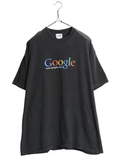 00s ★ グーグル ロゴ プリント Tシャツ メンズ XL / 古着 オールド 企業物 当時物 テック コンピューター ヘビーウェイト 大きいサイズ 黒