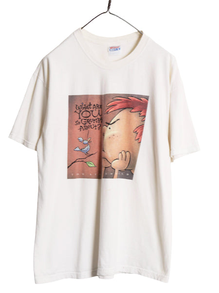 00s アート イラスト 両面 プリント 半袖 Tシャツ メンズ レディース L / オールド キャラクター メッセージ グラフィック ヘビーウェイト