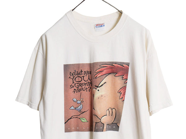 00s アート イラスト 両面 プリント 半袖 Tシャツ メンズ レディース L / オールド キャラクター メッセージ グラフィック ヘビーウェイト