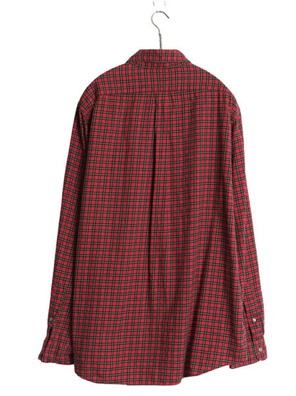 ラルフローレン チェック 長袖 ボタンダウン シャツ メンズ XL / 古着 ポロ コットン ワンポイント ポニー 大きいサイズ 薄手 マルチカラー