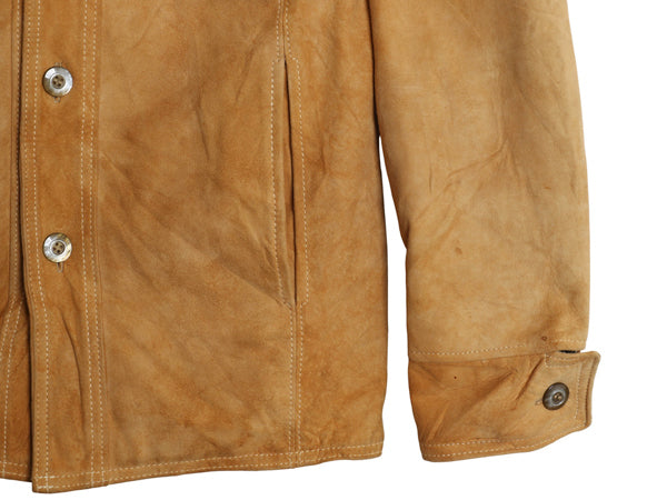 70s USA製 マクレガー 本革 レザー シャツ ジャケット メンズ M 程 ヴィンテージ 鹿革 ディアスキン スウェード ライナー付き ウエスタン