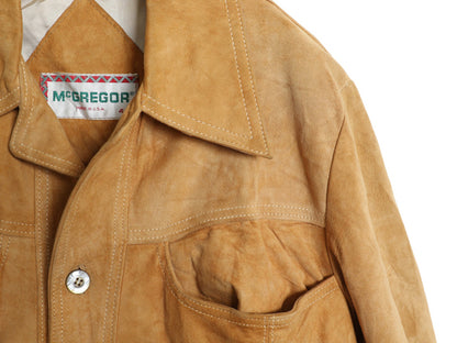 70s USA製 マクレガー 本革 レザー シャツ ジャケット メンズ M 程 ヴィンテージ 鹿革 ディアスキン スウェード ライナー付き ウエスタン