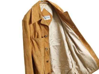 70s USA製 マクレガー 本革 レザー シャツ ジャケット メンズ M 程 ヴィンテージ 鹿革 ディアスキン スウェード ライナー付き ウエスタン