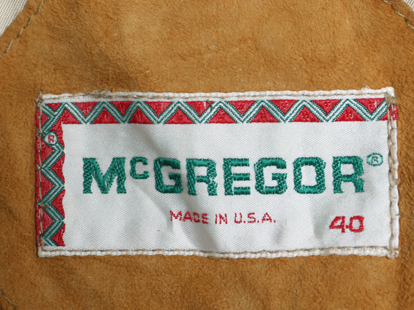 70s USA製 マクレガー 本革 レザー シャツ ジャケット メンズ M 程 ヴィンテージ 鹿革 ディアスキン スウェード ライナー付き ウエスタン