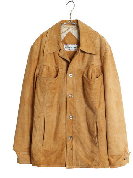 70s USA製 マクレガー 本革 レザー シャツ ジャケット メンズ M 程 ヴィンテージ 鹿革 ディアスキン スウェード ライナー付き ウエスタン