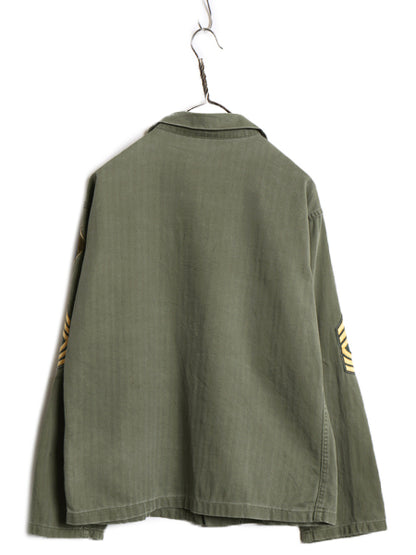 40s ★ 米軍実物 US ARMY M-47 HBT ユーティリティ シャツ ジャケット メンズ M 程/ ヴィンテージ ミリタリー ヘリンボーン 13スター 軍物