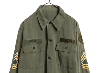 40s ★ 米軍実物 US ARMY M-47 HBT ユーティリティ シャツ ジャケット メンズ M 程/ ヴィンテージ ミリタリー ヘリンボーン 13スター 軍物
