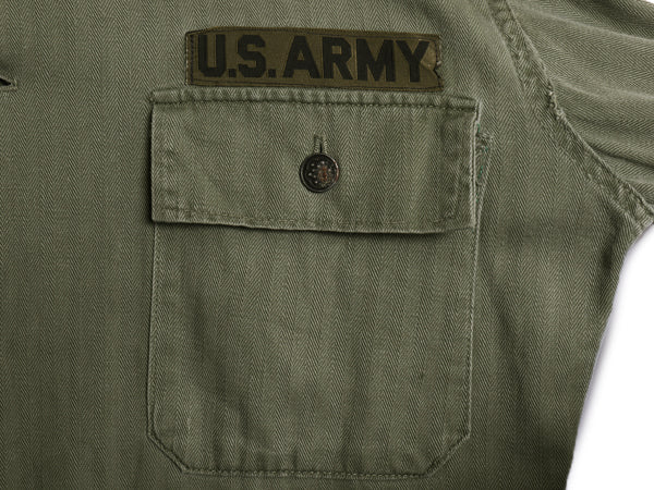 40s ★ 米軍実物 US ARMY M-47 HBT ユーティリティ シャツ ジャケット メンズ M 程/ ヴィンテージ ミリタリー ヘリンボーン 13スター 軍物