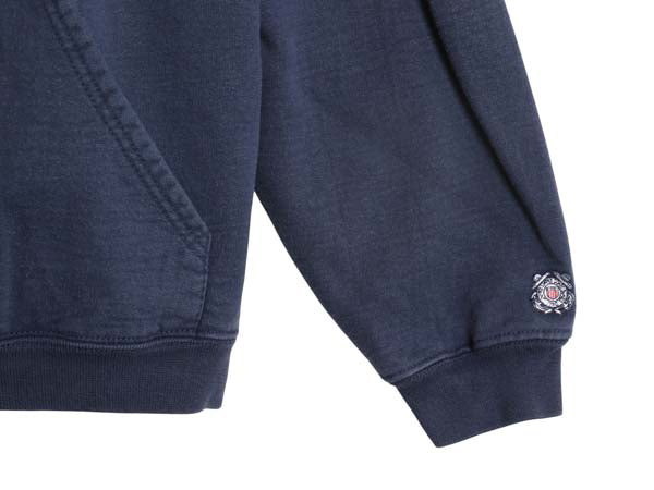 USA製 COAST GUARD プリント スウェット フード パーカー メンズ XL / トレーナー 裏起毛 ヘビーウェイト 大きいサイズ 軍物 ミリタリー 紺