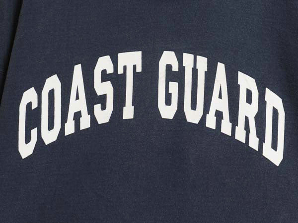 USA製 COAST GUARD プリント スウェット フード パーカー メンズ XL / トレーナー 裏起毛 ヘビーウェイト 大きいサイズ 軍物 ミリタリー 紺
