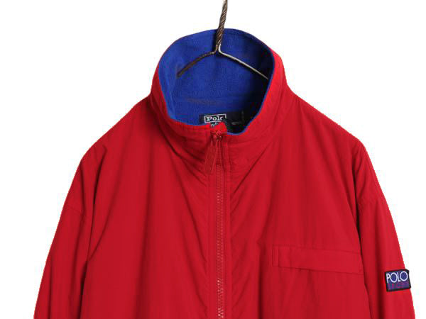 90's 初期 ポロスポーツ ラルフローレン 裏 フリース ナイロン ジャケット メンズ M オールド ポロ フルジップ RL-91 RL-92 RL-93 ブルゾン