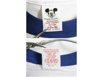 70s USA製 ドナルドダック 染込み プリント リンガー Tシャツ レディース S ヴィンテージ キャラクター ディズニー イラスト オフィシャル