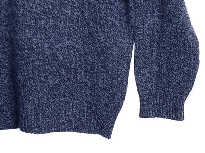 エルエルビーン ヘンリーネック ニット セーター メンズ L / 古着 アウトドア ラム ウール モックネック 長袖ニット プルオーバー 無地 紺