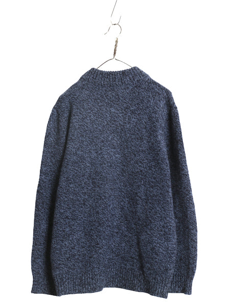 エルエルビーン ヘンリーネック ニット セーター メンズ L / 古着 アウトドア ラム ウール モックネック 長袖ニット プルオーバー 無地 紺