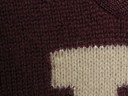 90s ★ ポロ ラルフローレン レタード ニット セーター メンズ M / オールド ヴィンテージ モデル Vネック リブ長 Pロゴ ウール アワード
