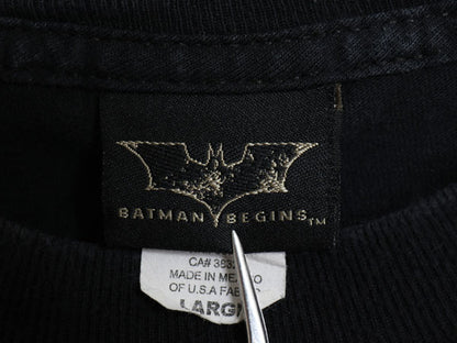 00s バットマン イラスト プリント 半袖 Tシャツ メンズ L / 映画 ムービー アメコミ オフィシャル キャラクター グラフィック 当時物 黒