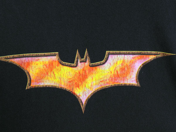 00s バットマン イラスト プリント 半袖 Tシャツ メンズ L / 映画 ムービー アメコミ オフィシャル キャラクター グラフィック 当時物 黒