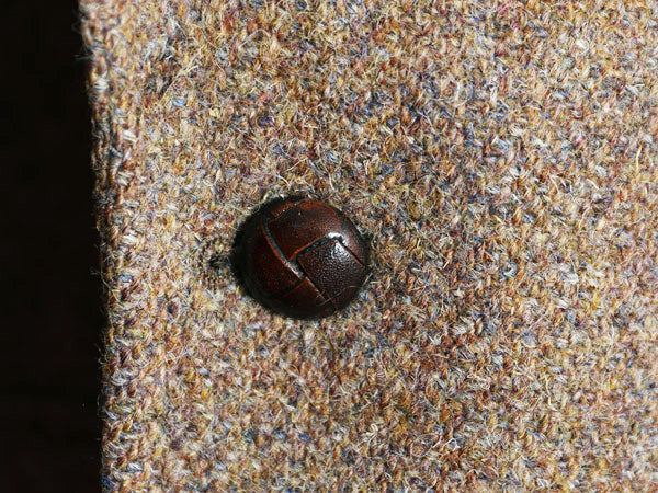 70s ハリスツイード テーラード ジャケット メンズ L 程 旧タグ ヴィンテージ ブレザー ウール ツイード ハンティング 本革 エルボーパッチ