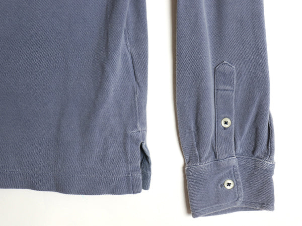 ポロ ラルフローレン 鹿の子 長袖 ポロシャツ メンズ M CLASSIC FIT ポニー ワンポイント 無地 長袖シャツ トップス ボックス 淡い ブルー
