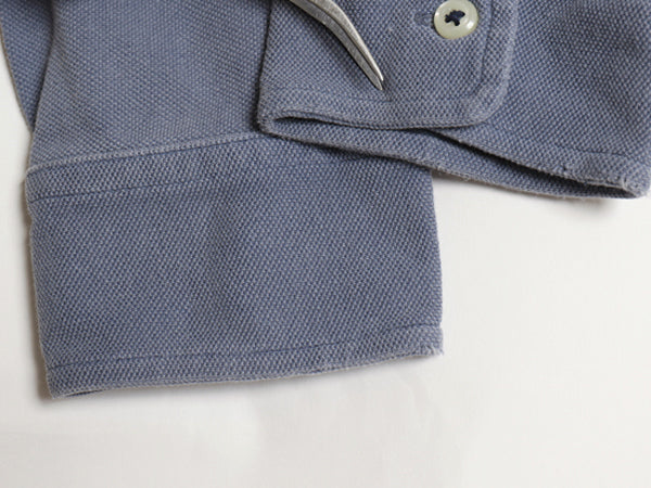 ポロ ラルフローレン 鹿の子 長袖 ポロシャツ メンズ M CLASSIC FIT ポニー ワンポイント 無地 長袖シャツ トップス ボックス 淡い ブルー
