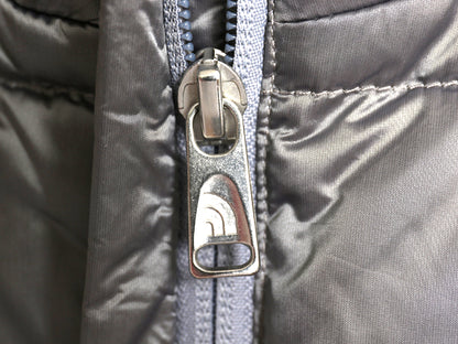 US企画 ノースフェイス ナイロン ダウン ベスト レディース M 古着 フルジップ キルティング 550フィル アウトドア 重ね着 ハイネック 企業