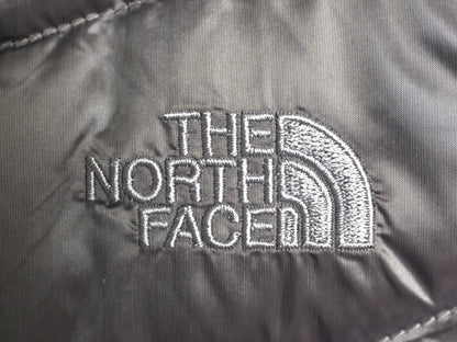 US企画 ノースフェイス ナイロン ダウン ベスト レディース M 古着 フルジップ キルティング 550フィル アウトドア 重ね着 ハイネック 企業