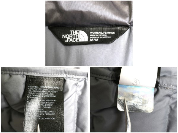 US企画 ノースフェイス ナイロン ダウン ベスト レディース M 古着 フルジップ キルティング 550フィル アウトドア 重ね着 ハイネック 企業