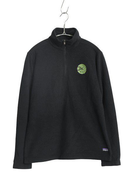 パタゴニア マイクロD ハーフジップ フリース プルオーバー レディース S 11年製 ロンT 長袖 Tシャツ ハイネック アウトドア 企業 ブラック