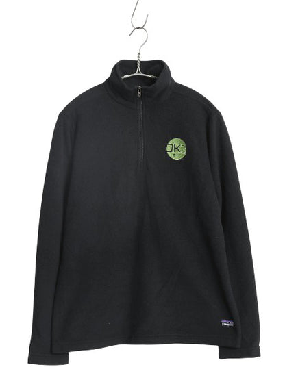 パタゴニア マイクロD ハーフジップ フリース プルオーバー レディース S 11年製 ロンT 長袖 Tシャツ ハイネック アウトドア 企業 ブラック