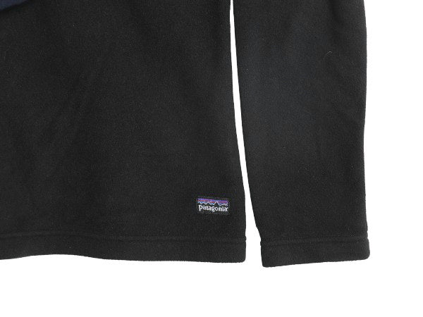 パタゴニア マイクロD ハーフジップ フリース プルオーバー レディース S 11年製 ロンT 長袖 Tシャツ ハイネック アウトドア 企業 ブラック