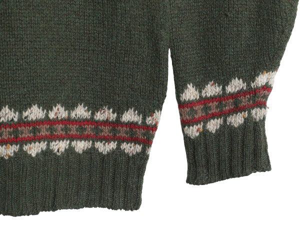 80s ウールリッチ ノルディック ニット セーター メンズ XL / ヴィンテージ ウール モヘア バーズアイ 丸ヨーク 求心柄 総柄 大きいサイズ