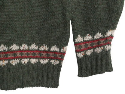 80s ウールリッチ ノルディック ニット セーター メンズ XL / ヴィンテージ ウール モヘア バーズアイ 丸ヨーク 求心柄 総柄 大きいサイズ