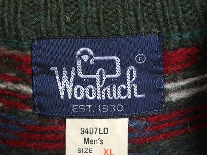 80s ウールリッチ ノルディック ニット セーター メンズ XL / ヴィンテージ ウール モヘア バーズアイ 丸ヨーク 求心柄 総柄 大きいサイズ