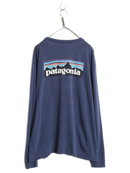 USA製 パタゴニア 両面 プリント 長袖 Tシャツ メンズ XXL ロンT ロングスリーブ P6 バックプリント ボックスロゴ カットソー 大きいサイズ