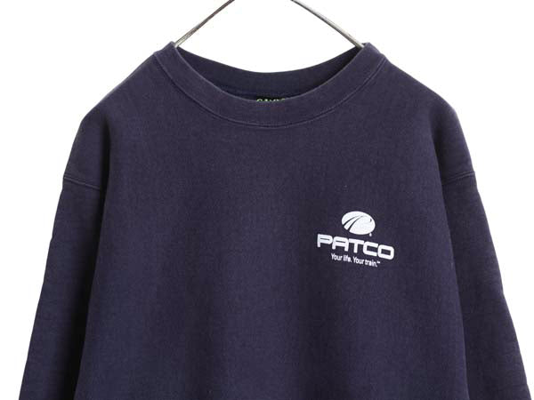 90s USA製 キャンバー プリント スウェット メンズ L / オールド トレーナー 裏起毛 ヘビーウェイト ワンポイント 企業 ロゴ クルーネック