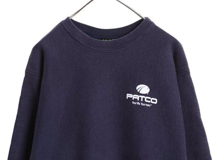 90s USA製 キャンバー プリント スウェット メンズ L / オールド トレーナー 裏起毛 ヘビーウェイト ワンポイント 企業 ロゴ クルーネック