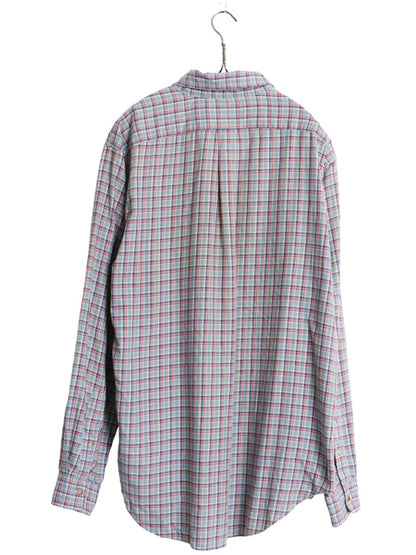 00s ラルフローレン チェック 長袖 ボタンダウン シャツ メンズ L / オールド ポロ コットン 長袖シャツ ワイシャツ シンプル マルチカラー