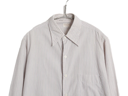 40s USA製 ★ ARROW マチ付き ストライプ 長袖 ドレス シャツ メンズ M 程/ ヴィンテージ フォーマル コットン ポケット付き マルチカラー
