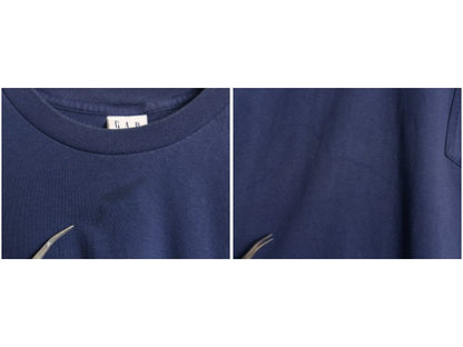 90s USA製 オールド ギャップ ポケット付き 無地 半袖 Tシャツ メンズ S シングルステッチ ヘビーウェイト コットン ポケT 耳付き ネイビー