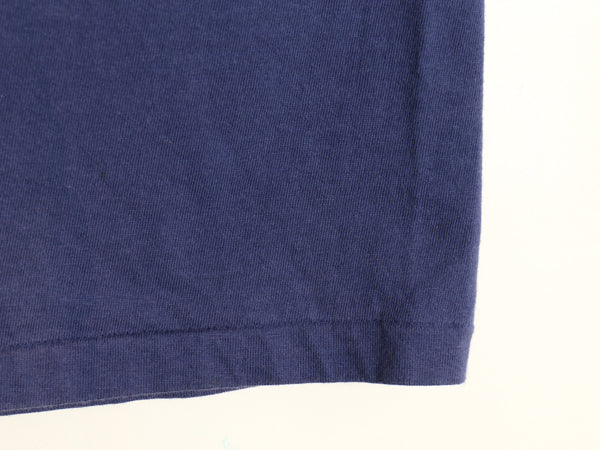 90s USA製 オールド ギャップ ポケット付き 無地 半袖 Tシャツ メンズ S シングルステッチ ヘビーウェイト コットン ポケT 耳付き ネイビー